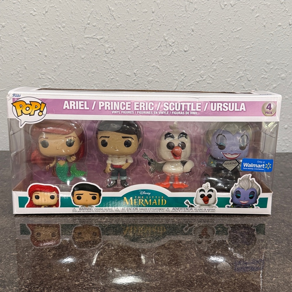 The Little Mermaid 4‎ Pack Funko Pop Diamond Collection Walmart Exclusive